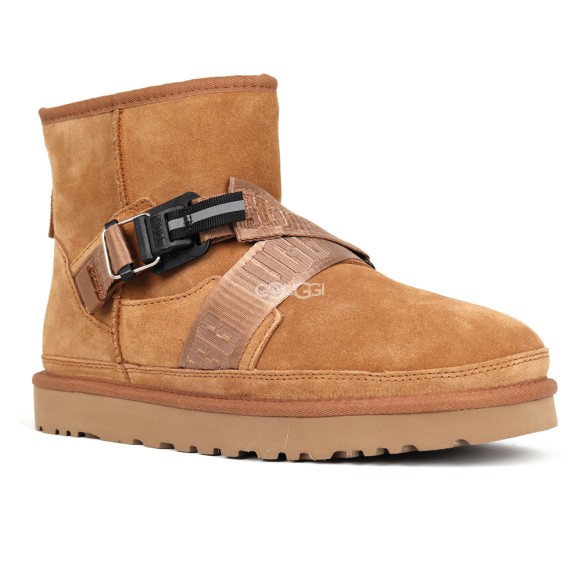 Men`s UGG Classic Ultra Mini Hybrid Strap Short Boots Chestnut