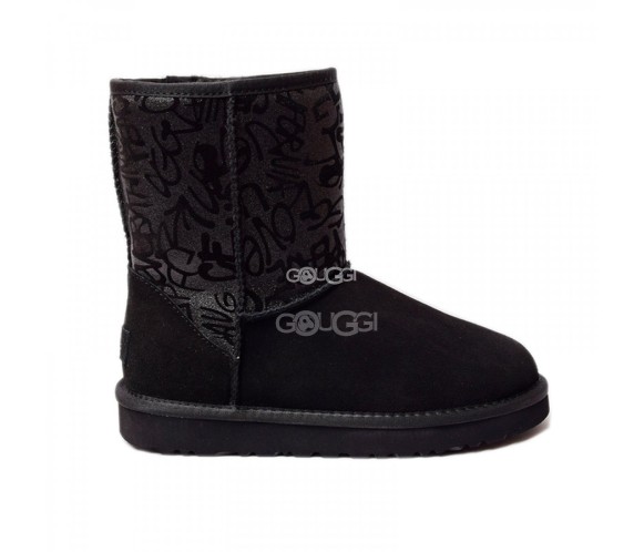 Classic Short Sparkle Graffiti Black