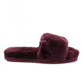 Fluff Slide Slippers Dark Purple