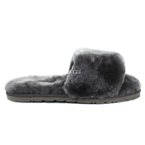 Fluff Slide Slippers Dark Grey