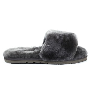 Fluff Slide Slippers Dark Grey