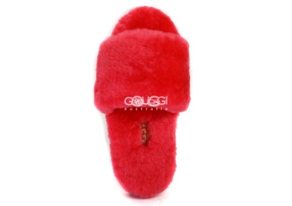 Fluff Slide Slippers Red